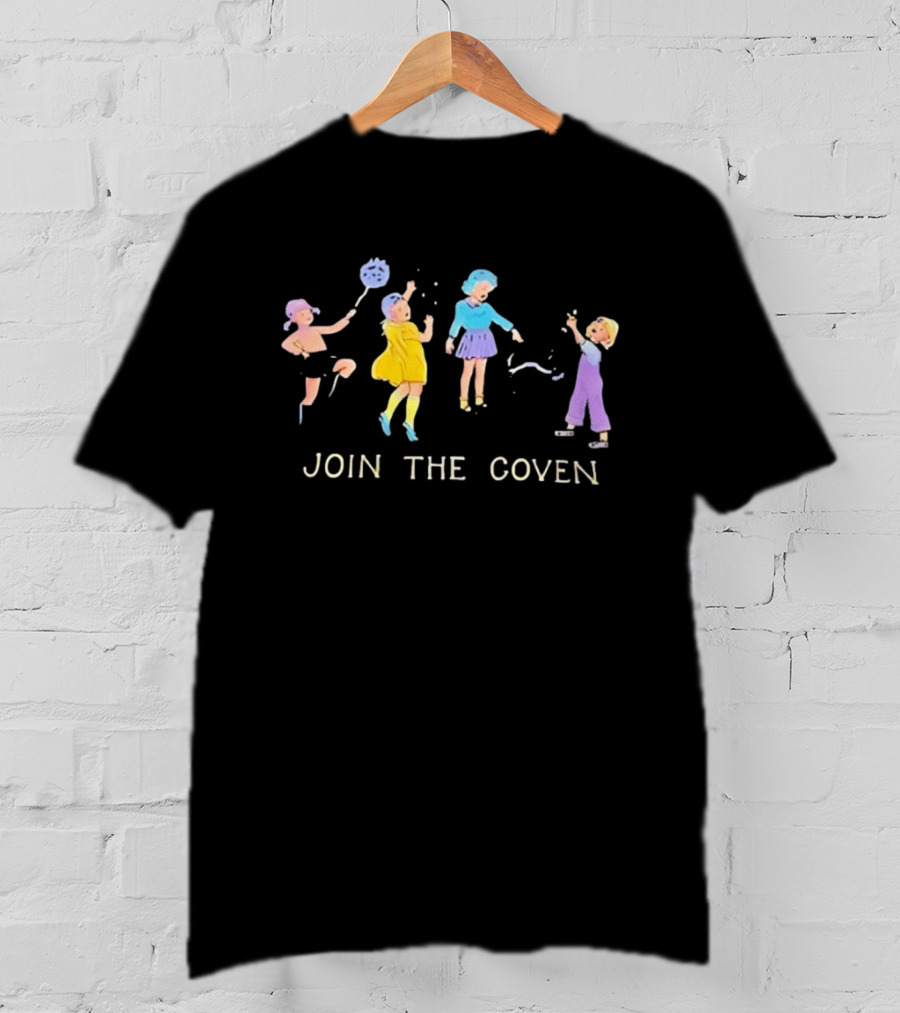 Join The Coven Witchcraft Magic Witches Kids Playful Scene T-Shirt