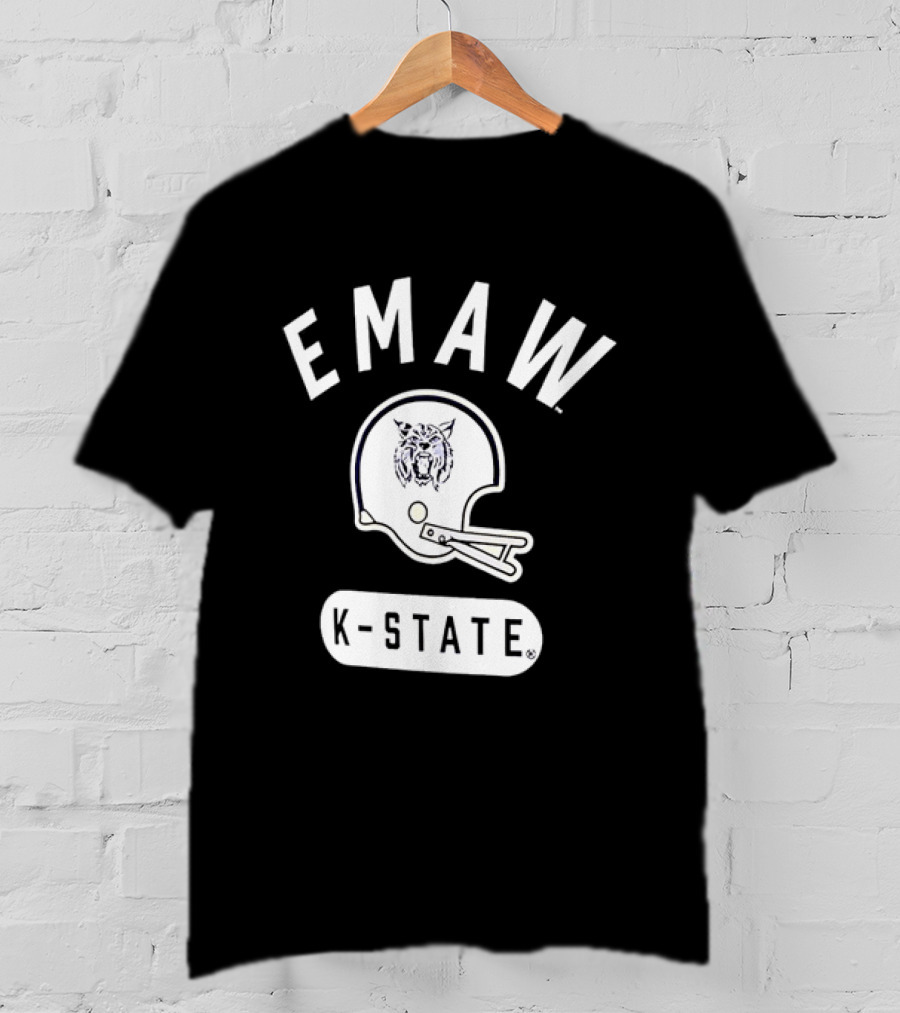 EMAW K State Wildcats Football Helmet Kansas State University T-Shirt