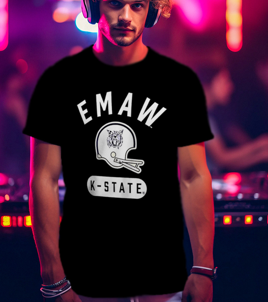 EMAW K State Wildcats Football Helmet Kansas State University T-Shirt