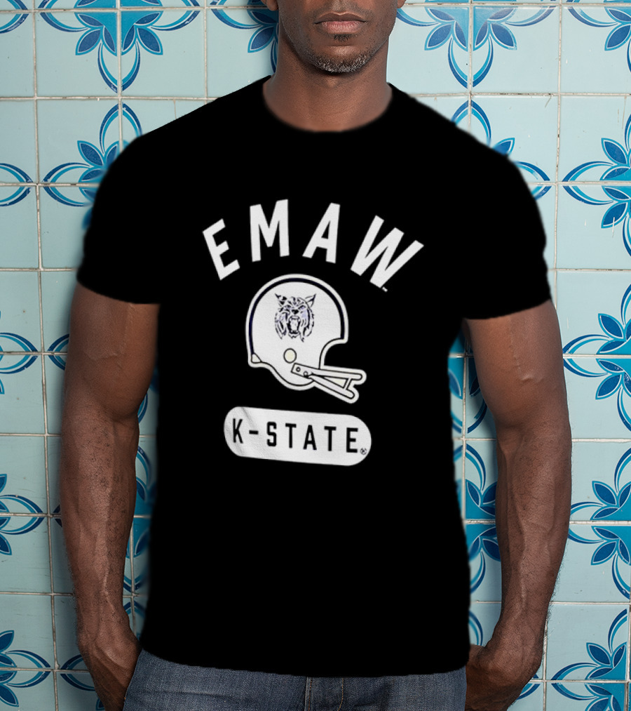 EMAW K State Wildcats Football Helmet Kansas State University T-Shirt