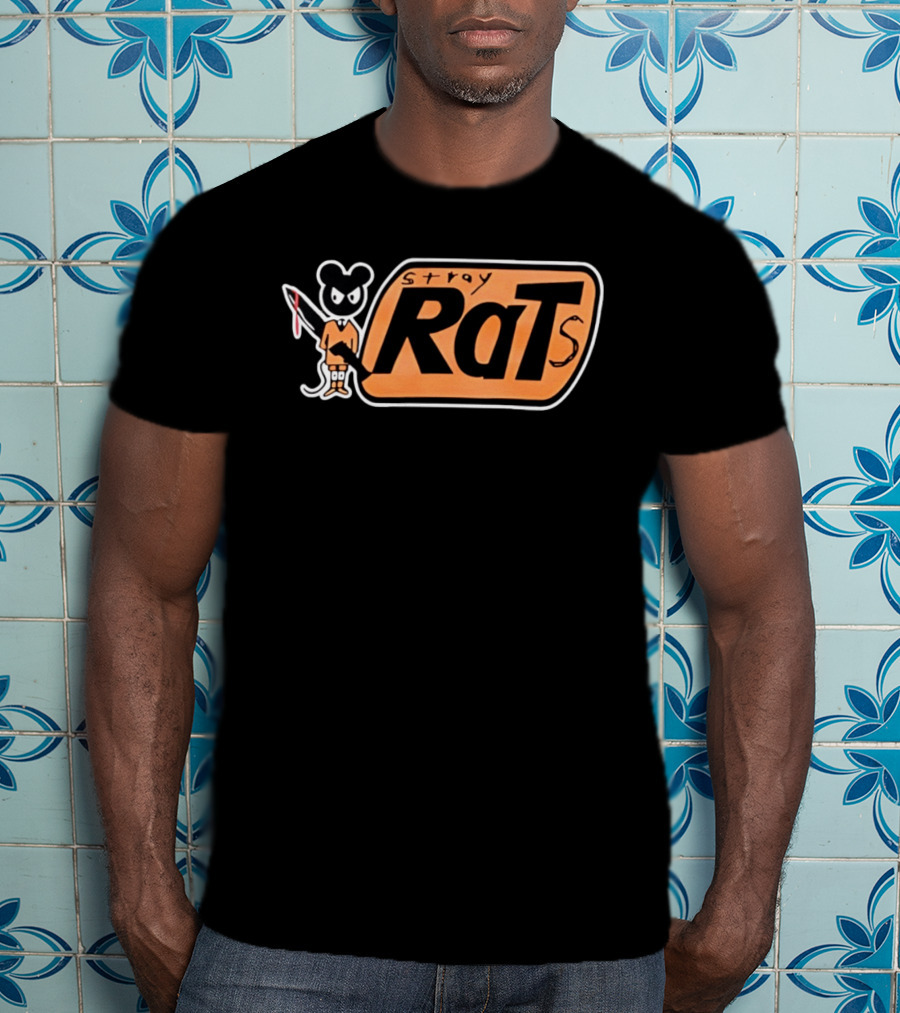 Stray Rats Bold Lettering With Cartoon T-Shirt
