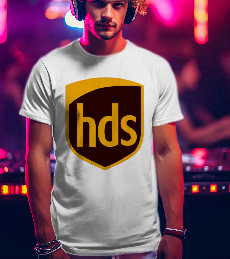 HDS Shield Emblem Brown And Yellow Branding T-Shirt