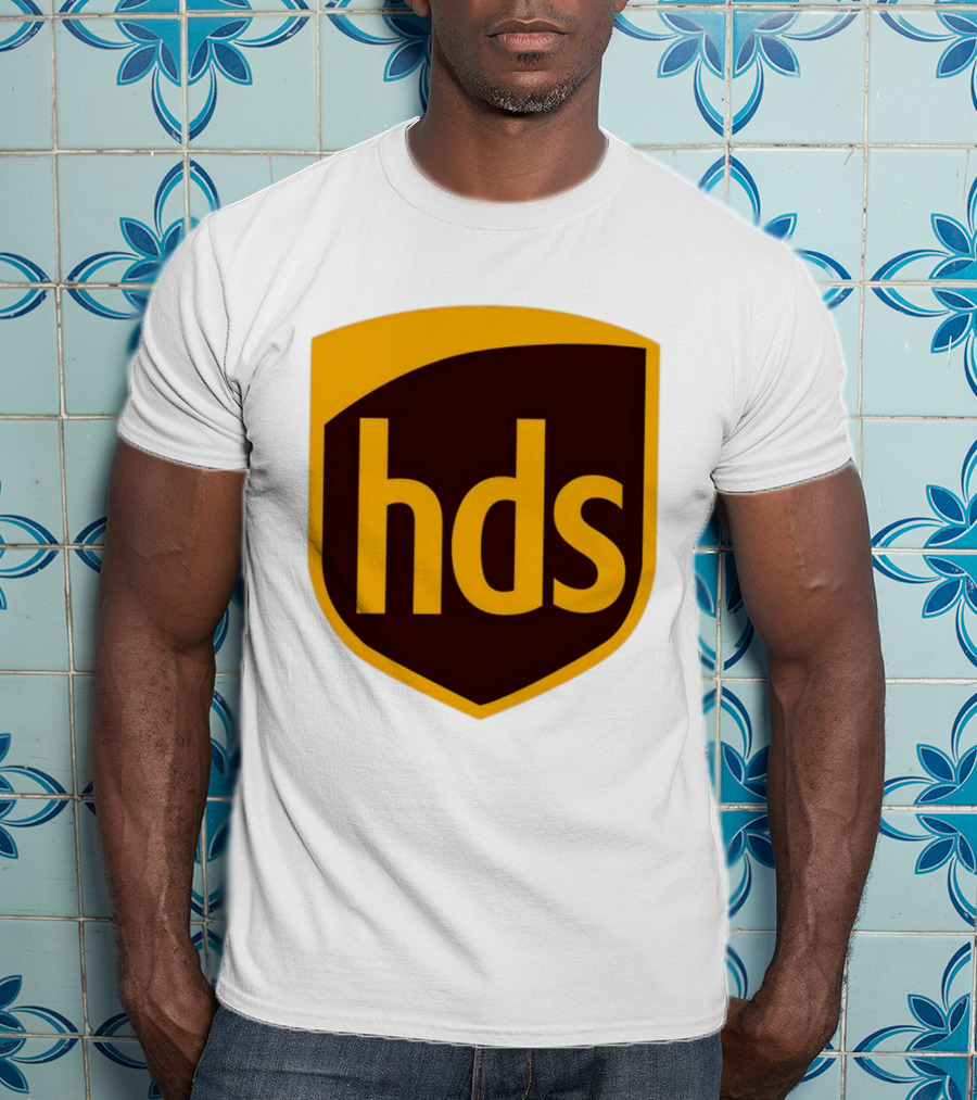 HDS Shield Emblem Brown And Yellow Branding T-Shirt