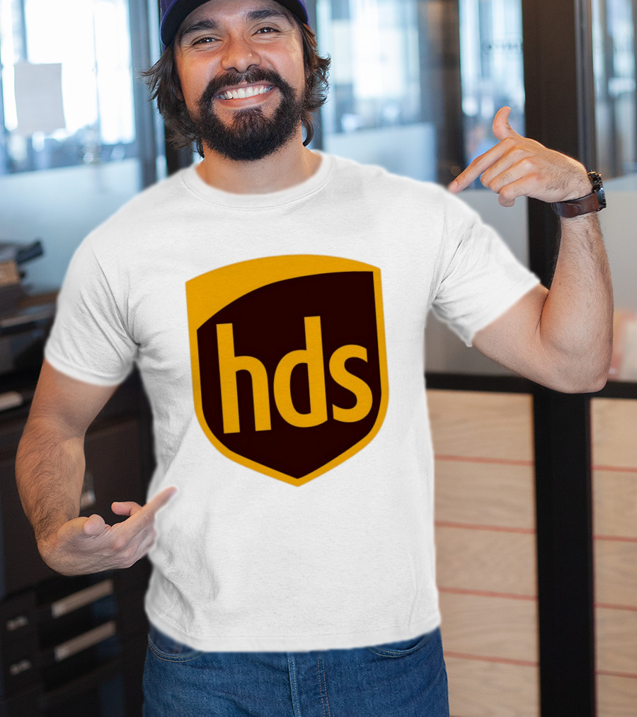 HDS Shield Emblem Brown And Yellow Branding T-Shirt