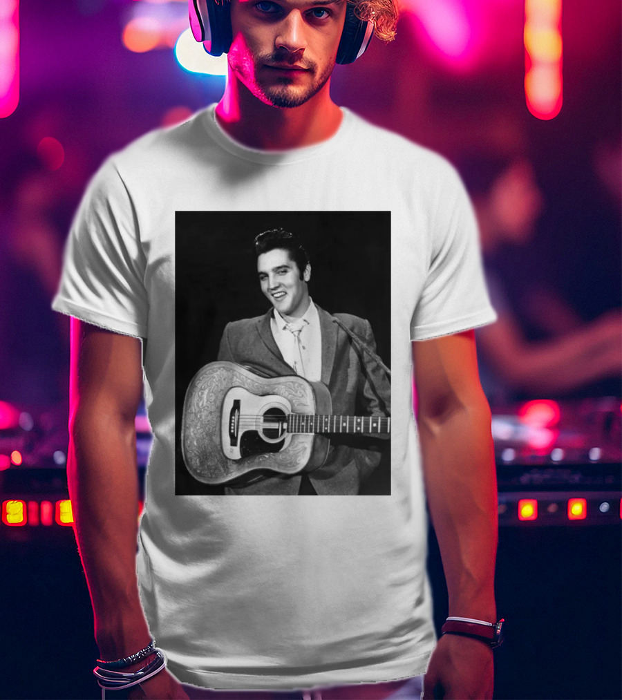 Elvis Presley Rock And Roll Iconic 1956 Style With Guitar T-Shirt