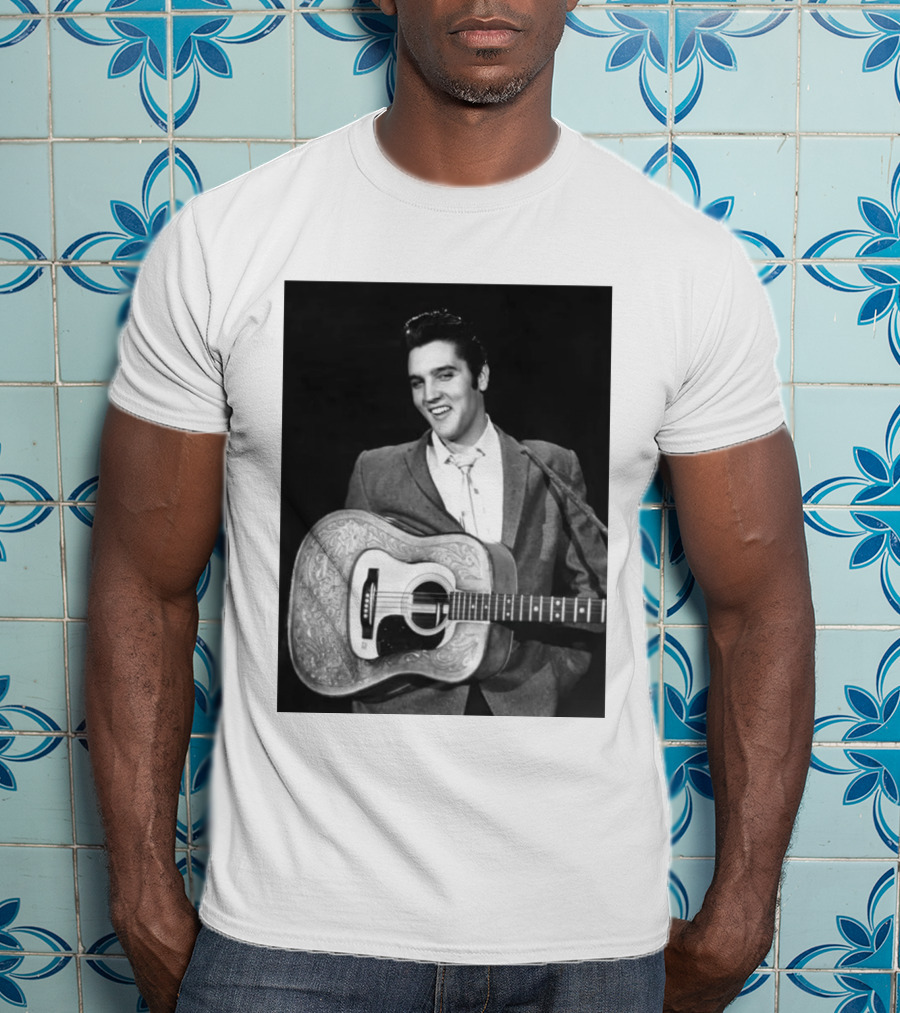 Elvis Presley Rock And Roll Iconic 1956 Style With Guitar T-Shirt