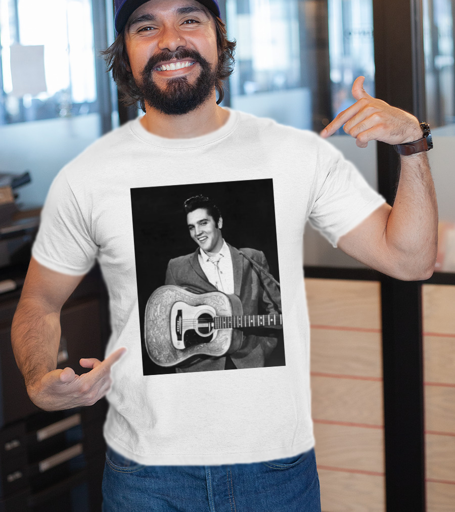 Elvis Presley Rock And Roll Iconic 1956 Style With Guitar T-Shirt