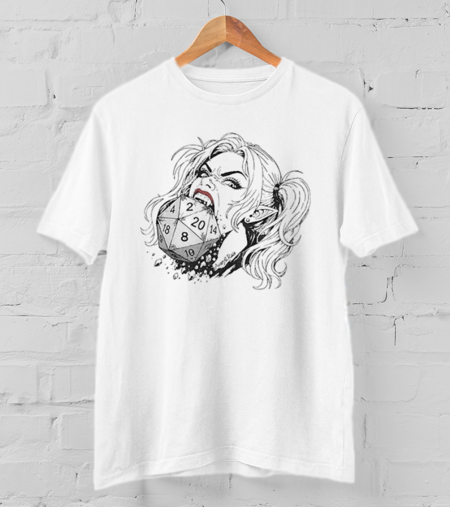 Samantha Eat Dice Dungeon Crawler Carl 2026 Gaming Fantasy Dice Roller T-Shirt