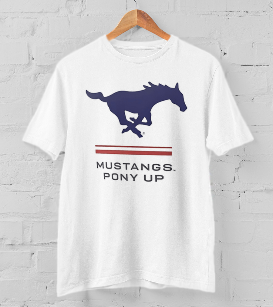 Southern Methodist University Mustangs Pony Up Text And Horse T-Shirt