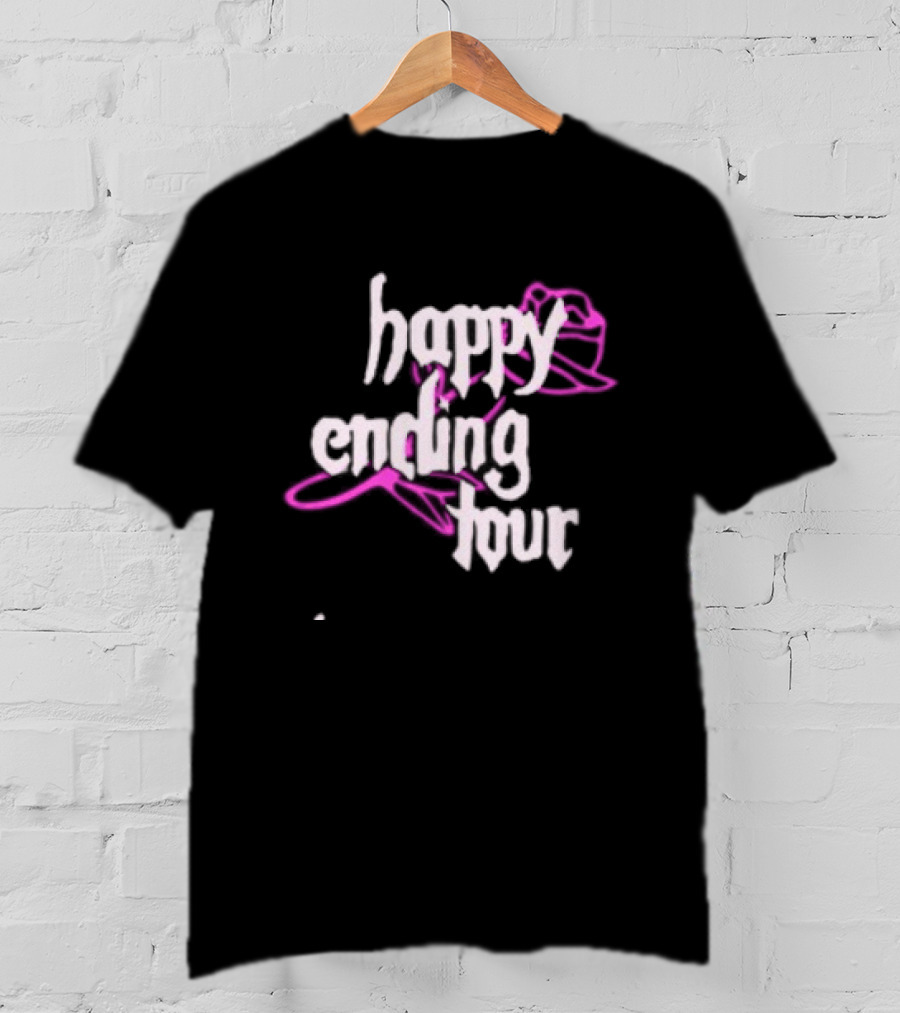 Bailey Rose Spinn Store Happy Ending Tour Trucker Hat Pink And White T-Shirt