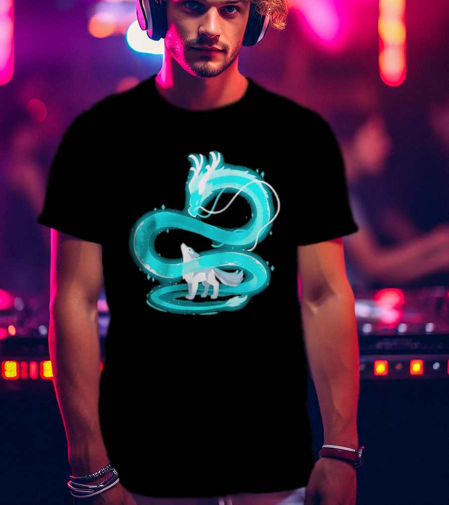 Esprit De La Lune Dragon And Wolf T-Shirt