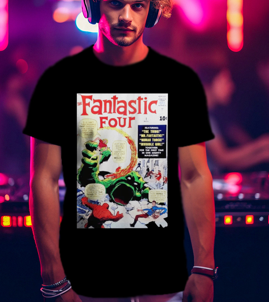 Fantastic Four #1 Nov 1961 Marvel Comics The Thing Mr. Fantastic Human Torch Invisible Girl Classic Cover T-Shirt