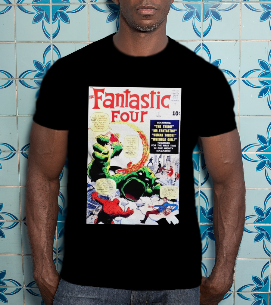 Fantastic Four #1 Nov 1961 Marvel Comics The Thing Mr. Fantastic Human Torch Invisible Girl Classic Cover T-Shirt