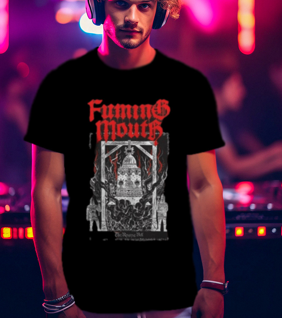 Fuming Mouth Grave Stench Bell Gothic T-Shirt