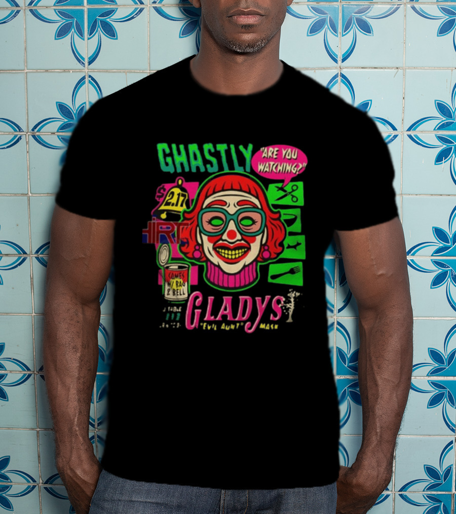 Ghastly Gladys Are You Ing Retro Clown Vintage Pop T-Shirt