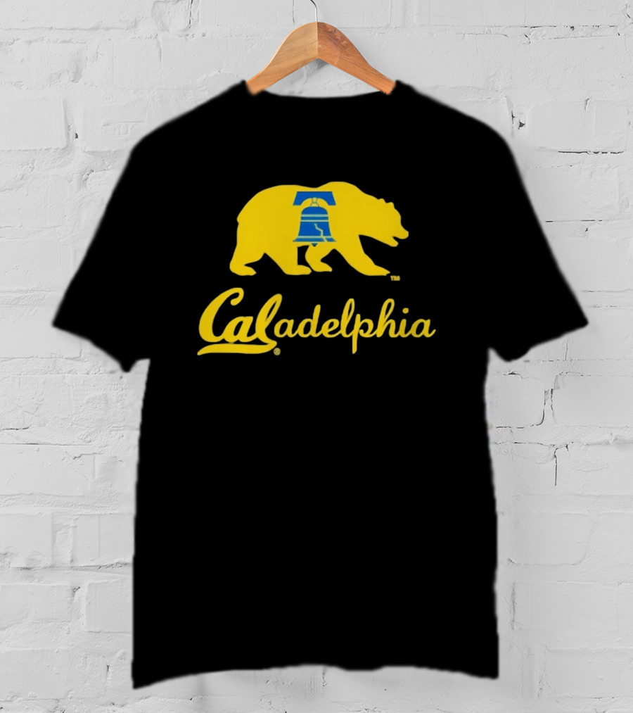 Caladelphia California Bear With Liberty Bell T-Shirt
