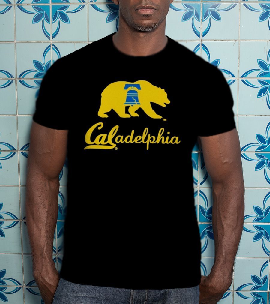 Caladelphia California Bear With Liberty Bell T-Shirt