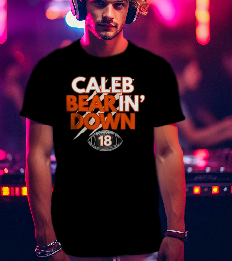 Caleb Bear In Down 18 Football Scratch Marks T-Shirt