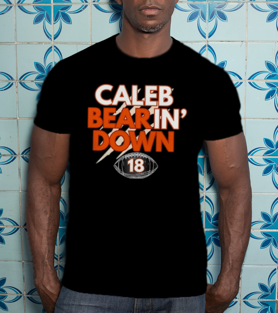 Caleb Bear In Down 18 Football Scratch Marks T-Shirt