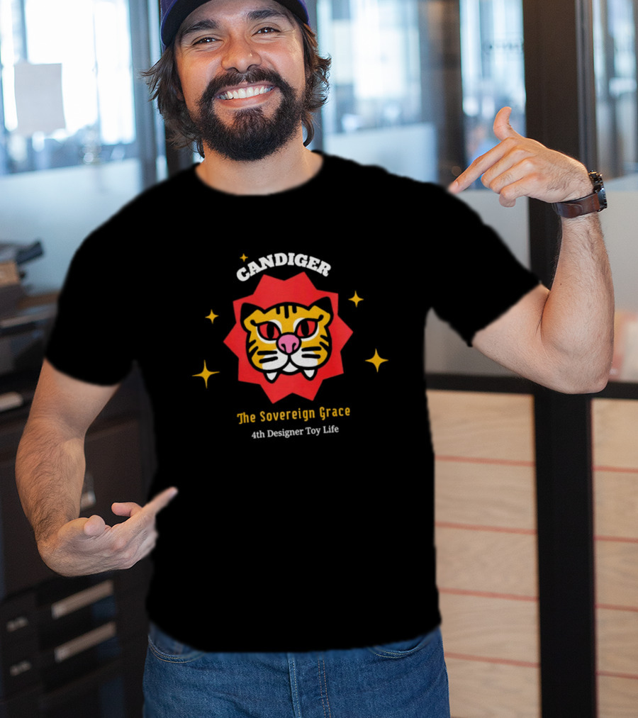 Candiger Sovereign Grace 4th Designer Toy Life Tiger Face T-Shirt