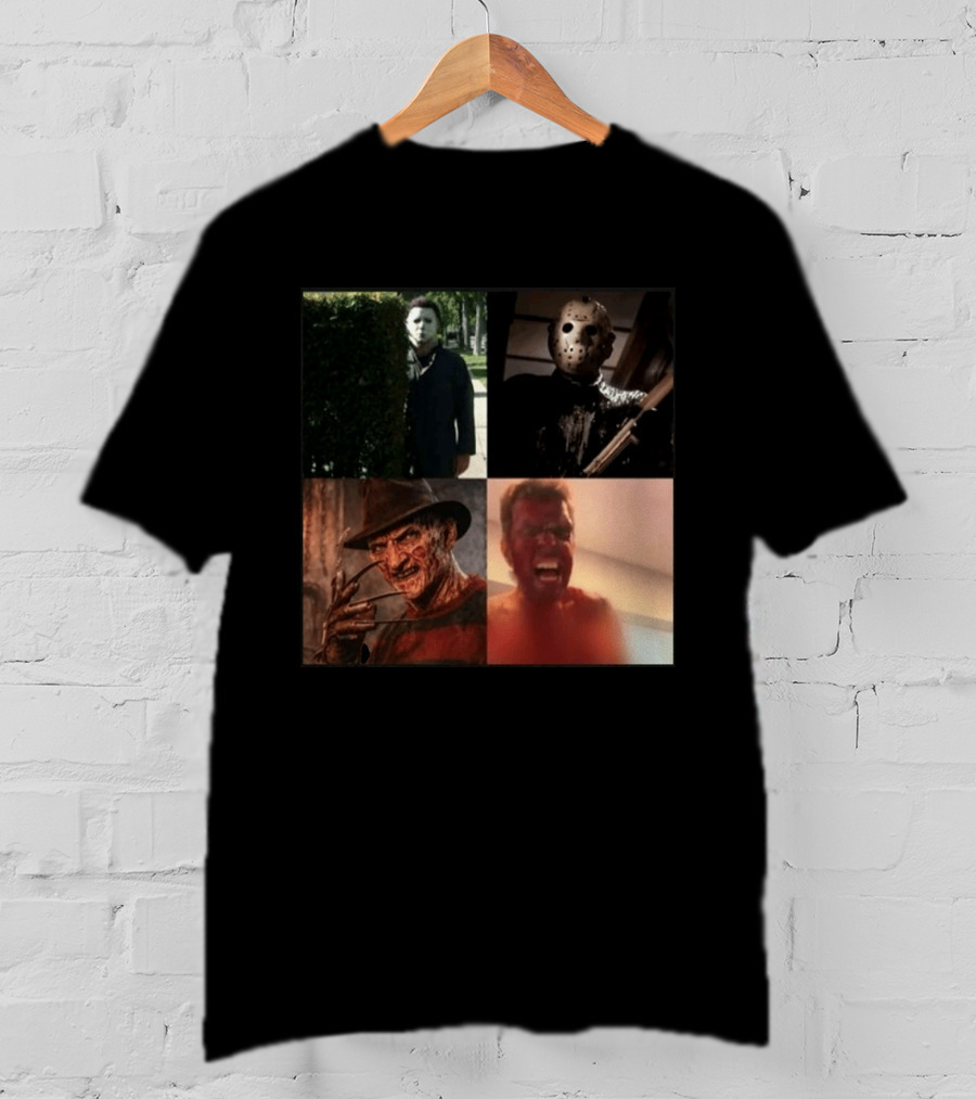 Perez Hilton Icons Horror Movie Legends Freddy Jason Michael Myers T-Shirt
