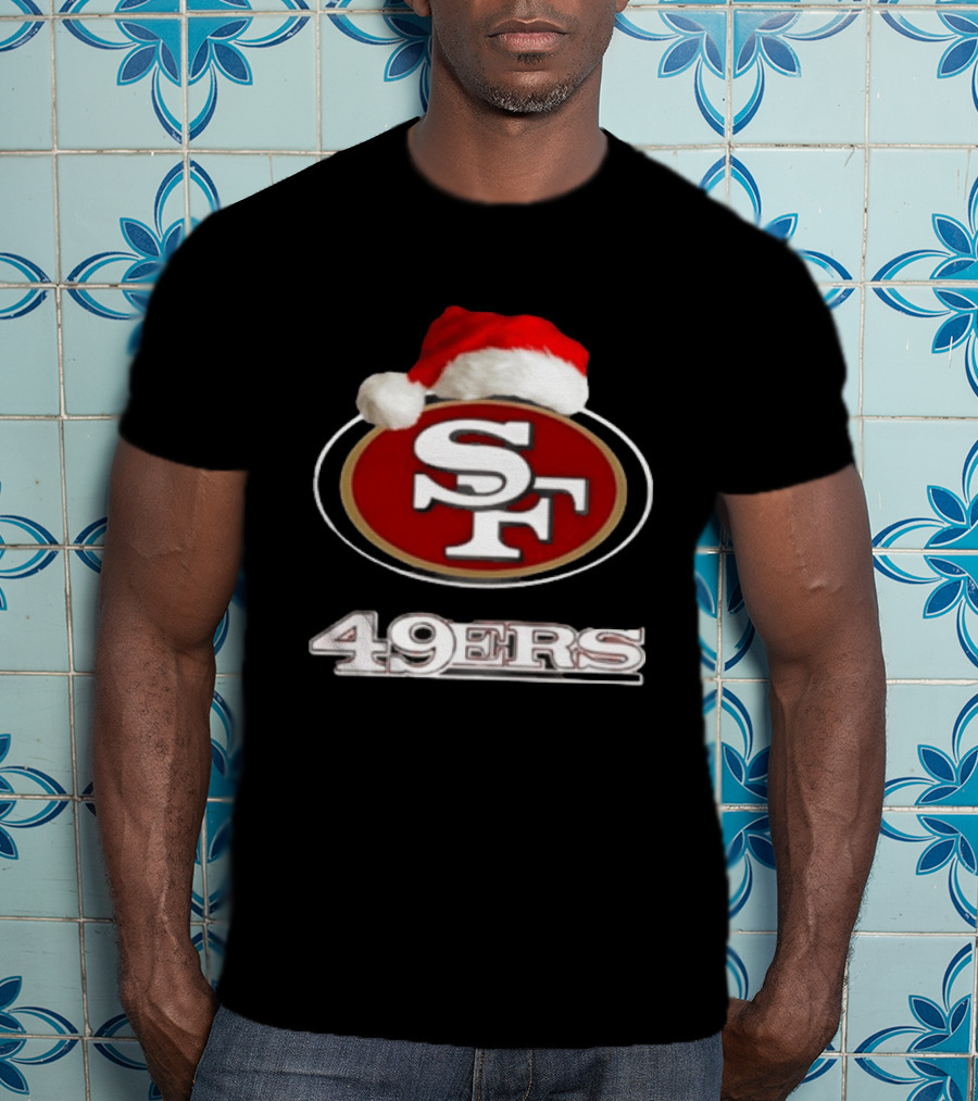 San Francisco 49ers 2025 Santa Hat Christmas Football 49ers T-Shirt