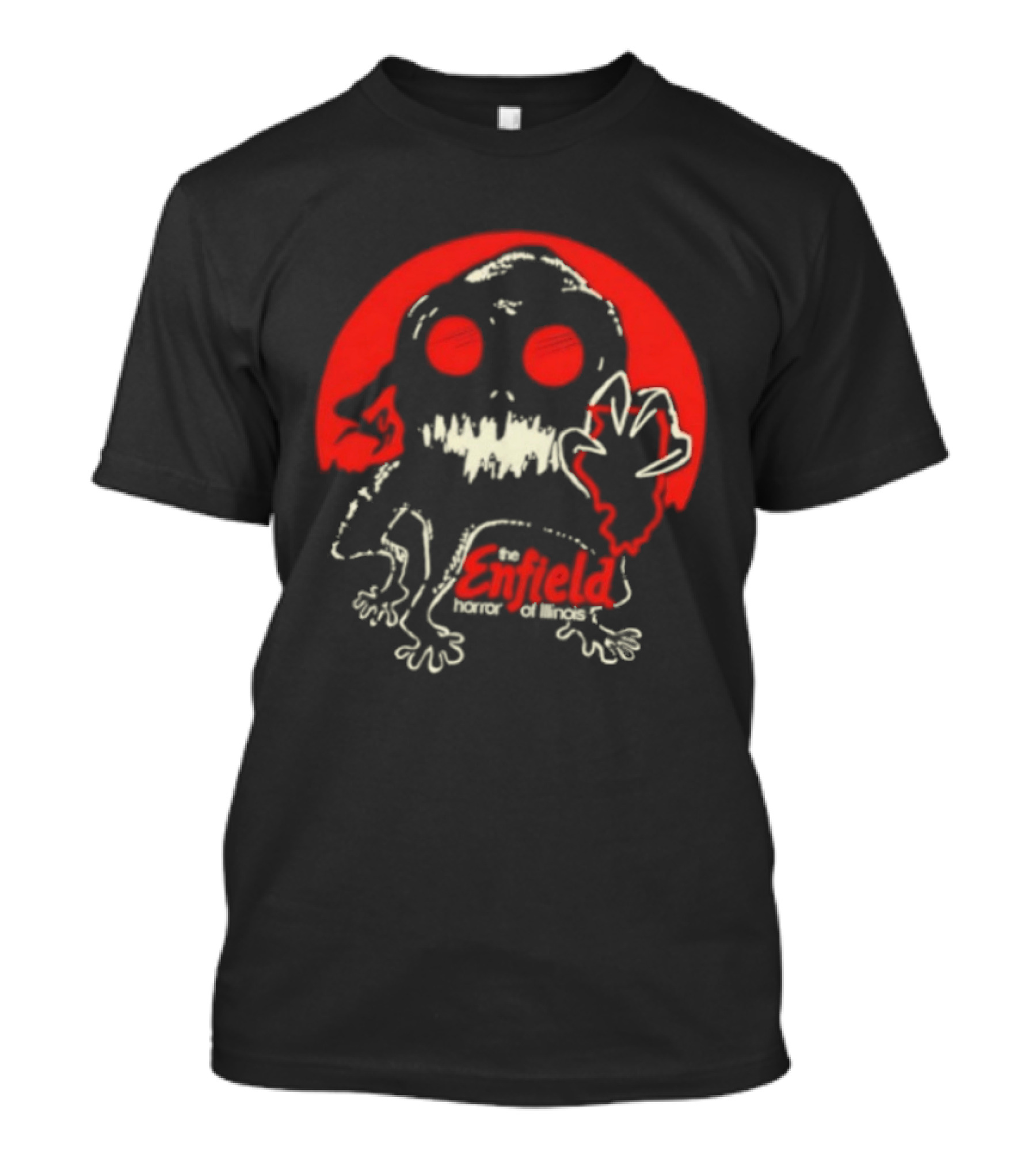 Enfield Horror Cryptid Creature Illustration With Red Circle T-Shirt
