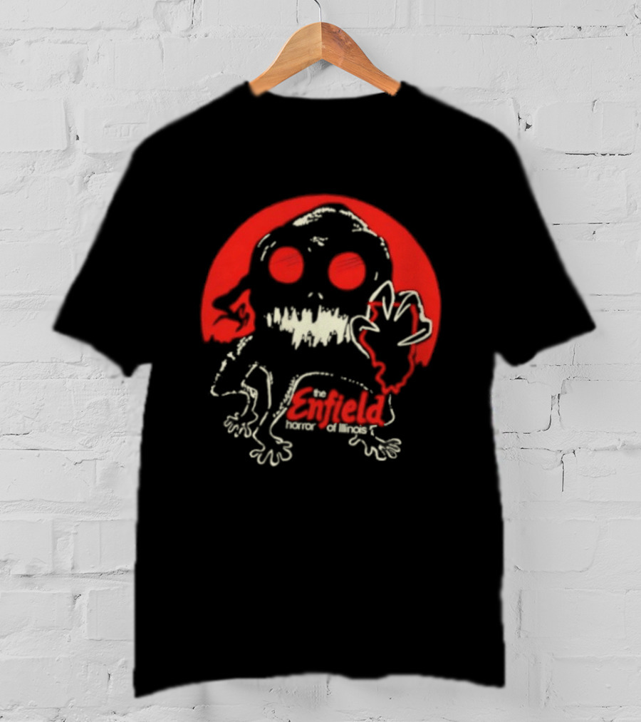 Enfield Horror Cryptid Creature Illustration With Red Circle T-Shirt