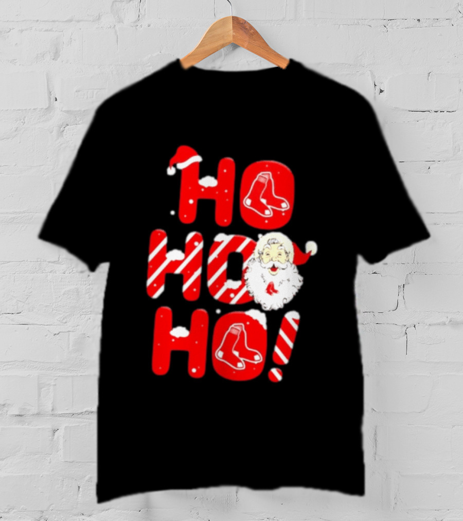 Boston Red Sox Santa Claus Ho Ho Ho Merry Christmas T-Shirt