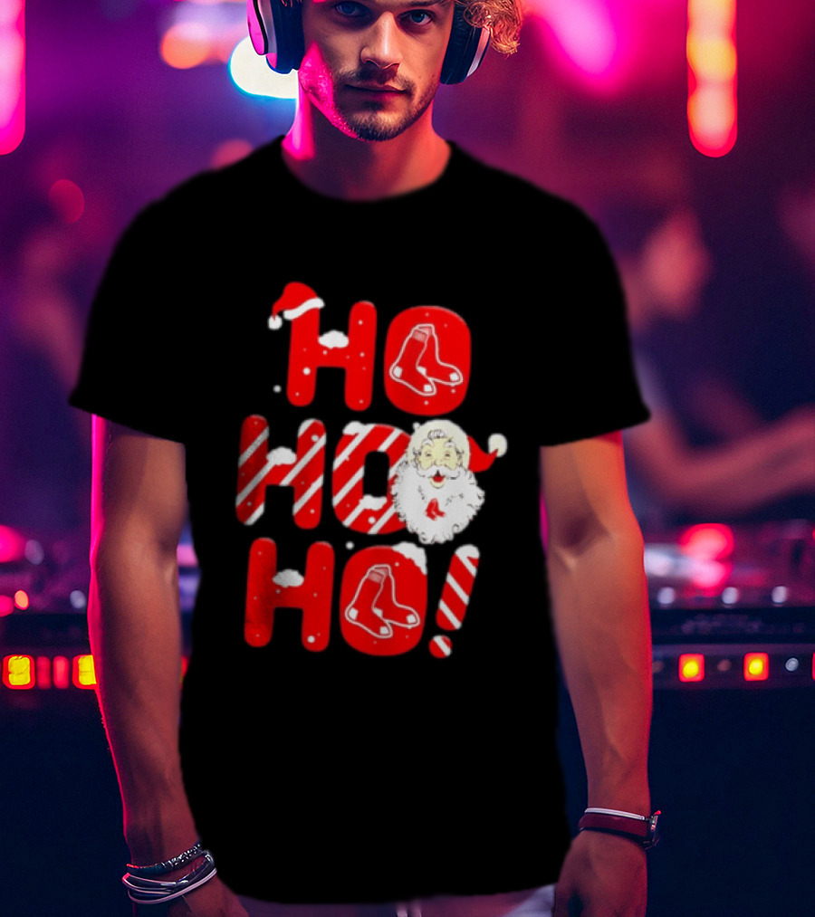 Boston Red Sox Santa Claus Ho Ho Ho Merry Christmas T-Shirt