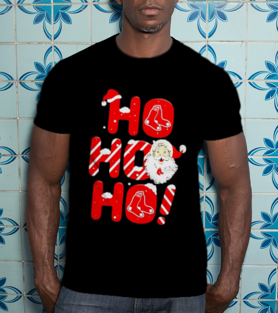 Boston Red Sox Santa Claus Ho Ho Ho Merry Christmas T-Shirt