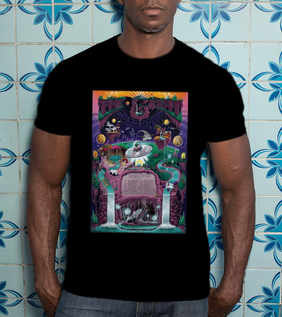 The Great Outdoors Fall Tour 2026 Cosmic Adventure Spaceships Waterfalls Planets T-Shirt