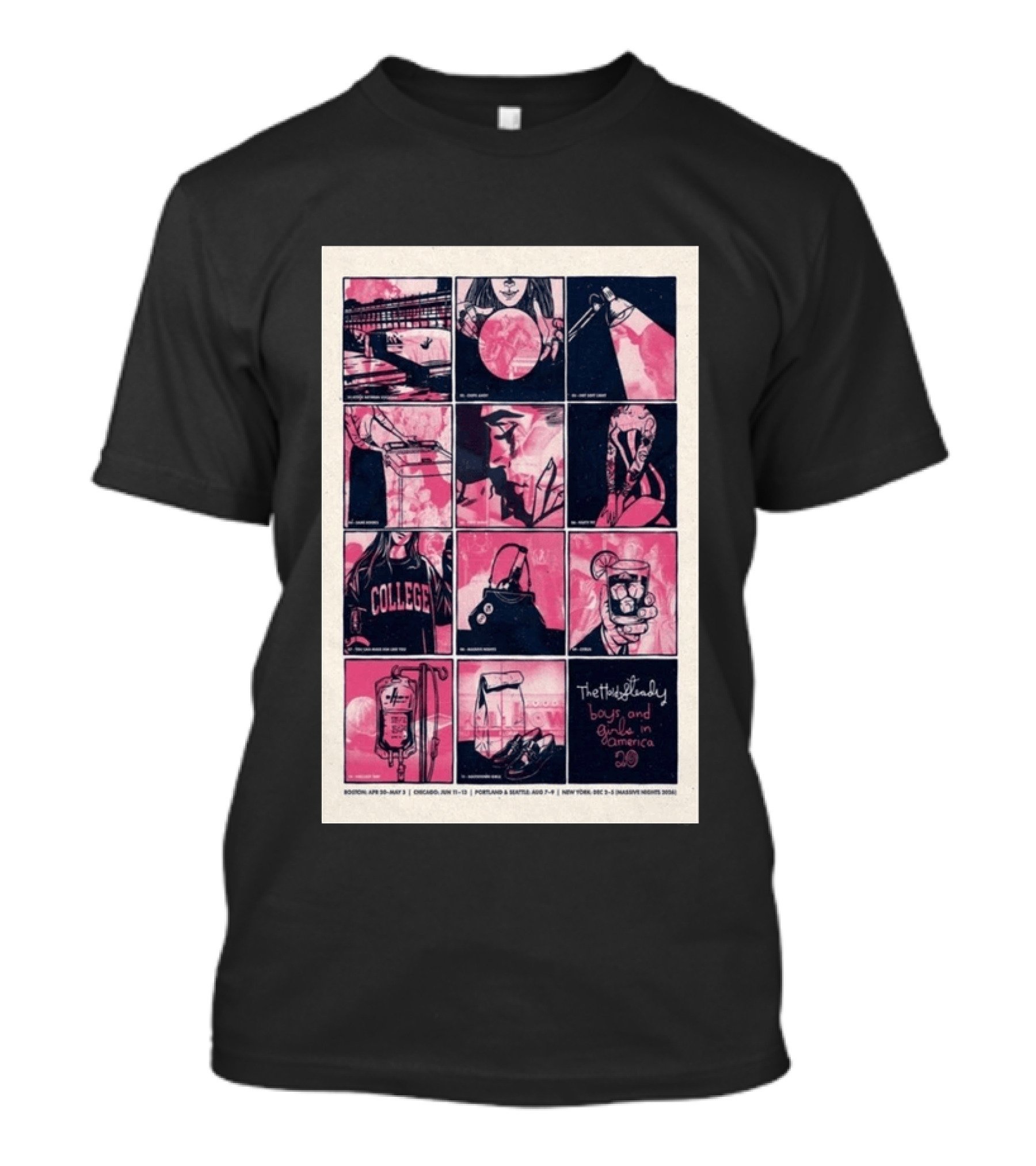 The Hold Steady Boys And Girls In America Tour 2026 Boston Chicago Portland Seattle New York T-Shirt