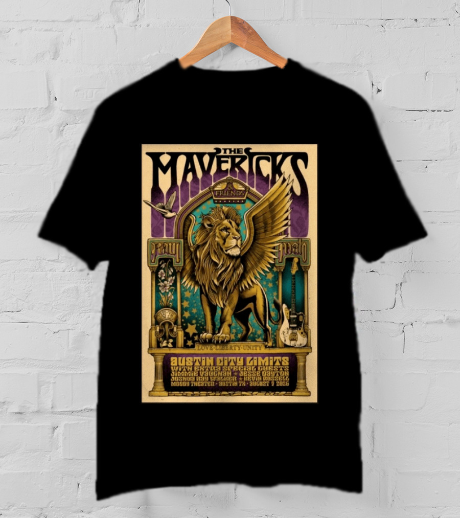 The Mavericks Austin City Limits Tour August 7 2026 Moody Theater Texas Music Concert T-Shirt