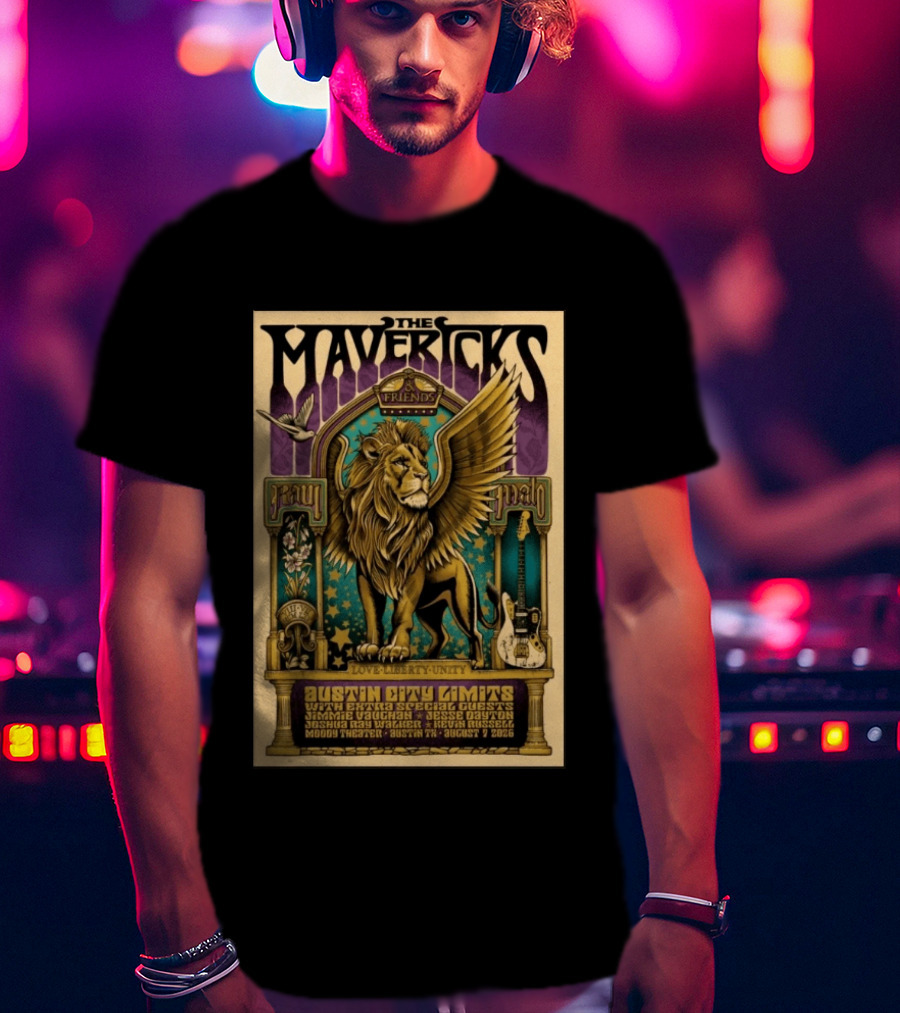 The Mavericks Austin City Limits Tour August 7 2026 Moody Theater Texas Music Concert T-Shirt