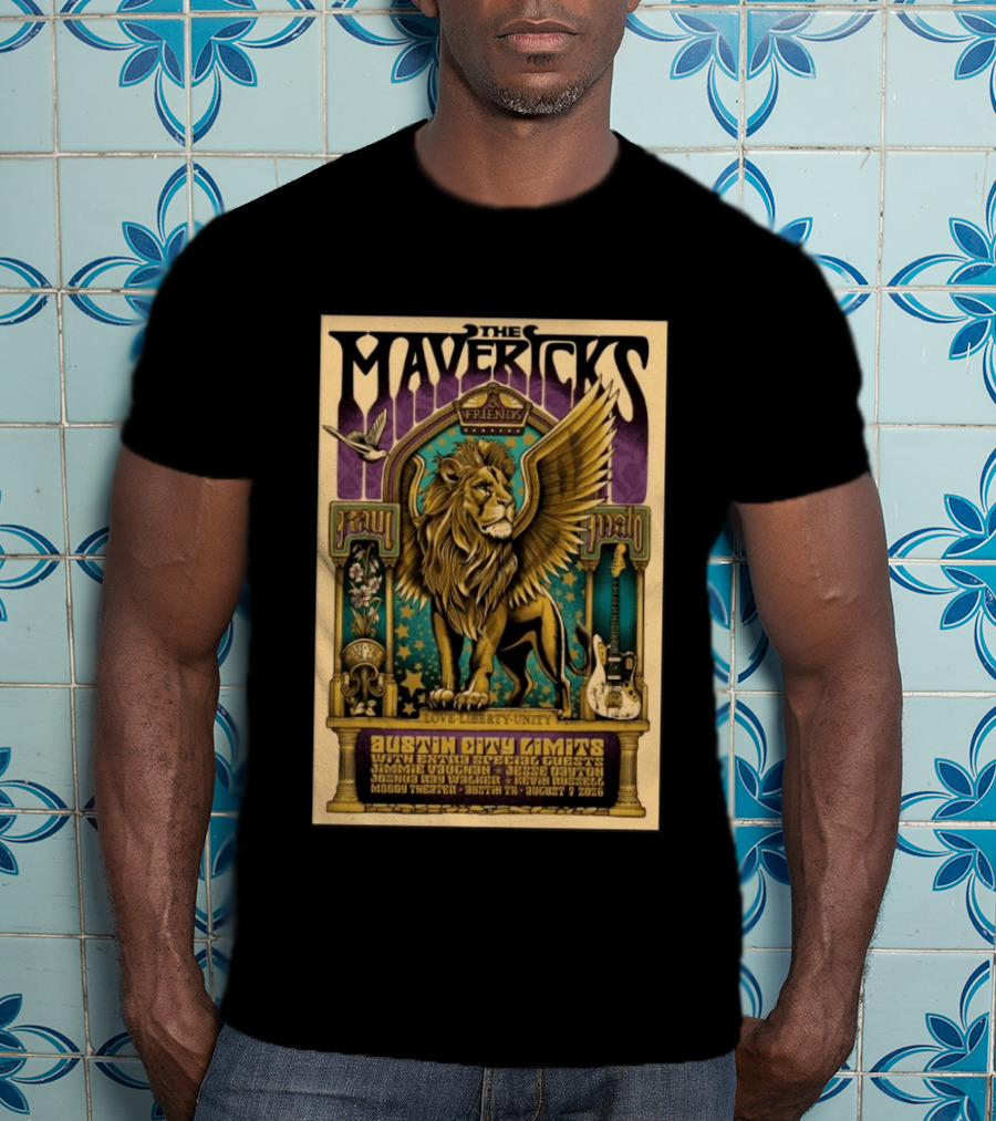 The Mavericks Austin City Limits Tour August 7 2026 Moody Theater Texas Music Concert T-Shirt