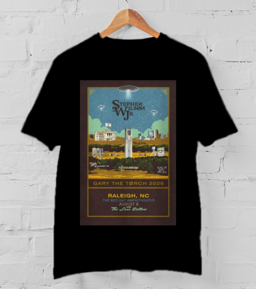 Stephen Wilson JR. Gary The Torch 2026 Raleigh NC Red Hat Amphitheater August 8 The Love Below T-Shirt
