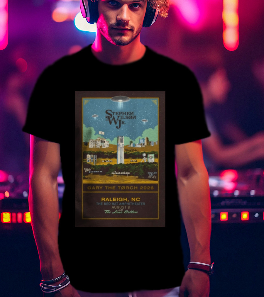 Stephen Wilson JR. Gary The Torch 2026 Raleigh NC Red Hat Amphitheater August 8 The Love Below T-Shirt