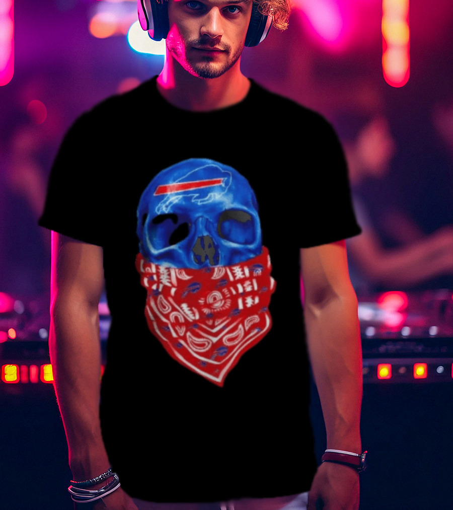 Outlaw Skull Gang Buffalo Bills Bandana Face Covering Trend T-Shirt