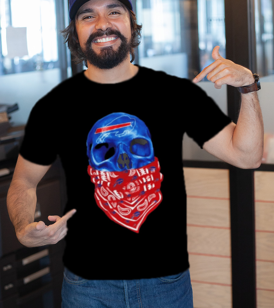 Outlaw Skull Gang Buffalo Bills Bandana Face Covering Trend T-Shirt