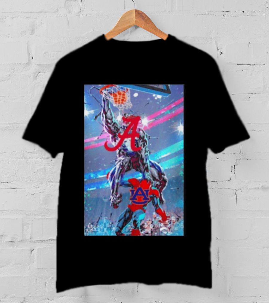 Alabama Crimson Tide Venom Dunking On Auburn Tigers Spider Basketball Rivalry T-Shirt