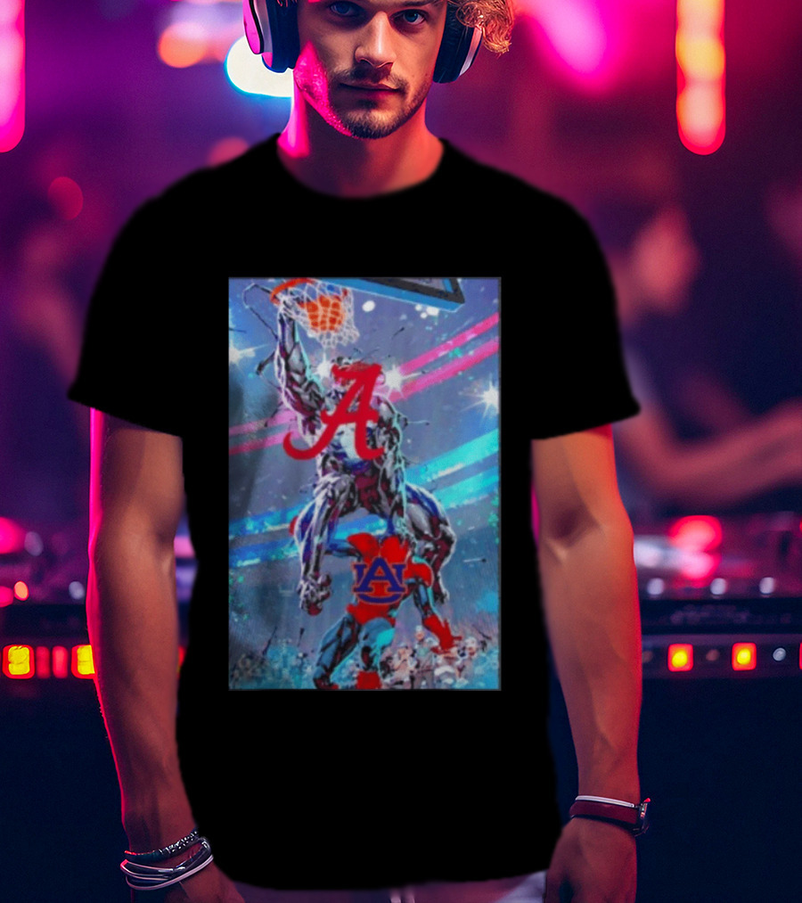 Alabama Crimson Tide Venom Dunking On Auburn Tigers Spider Basketball Rivalry T-Shirt