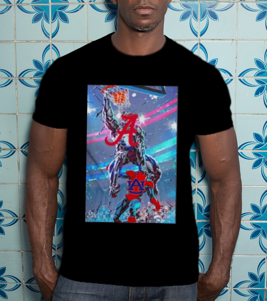 Alabama Crimson Tide Venom Dunking On Auburn Tigers Spider Basketball Rivalry T-Shirt