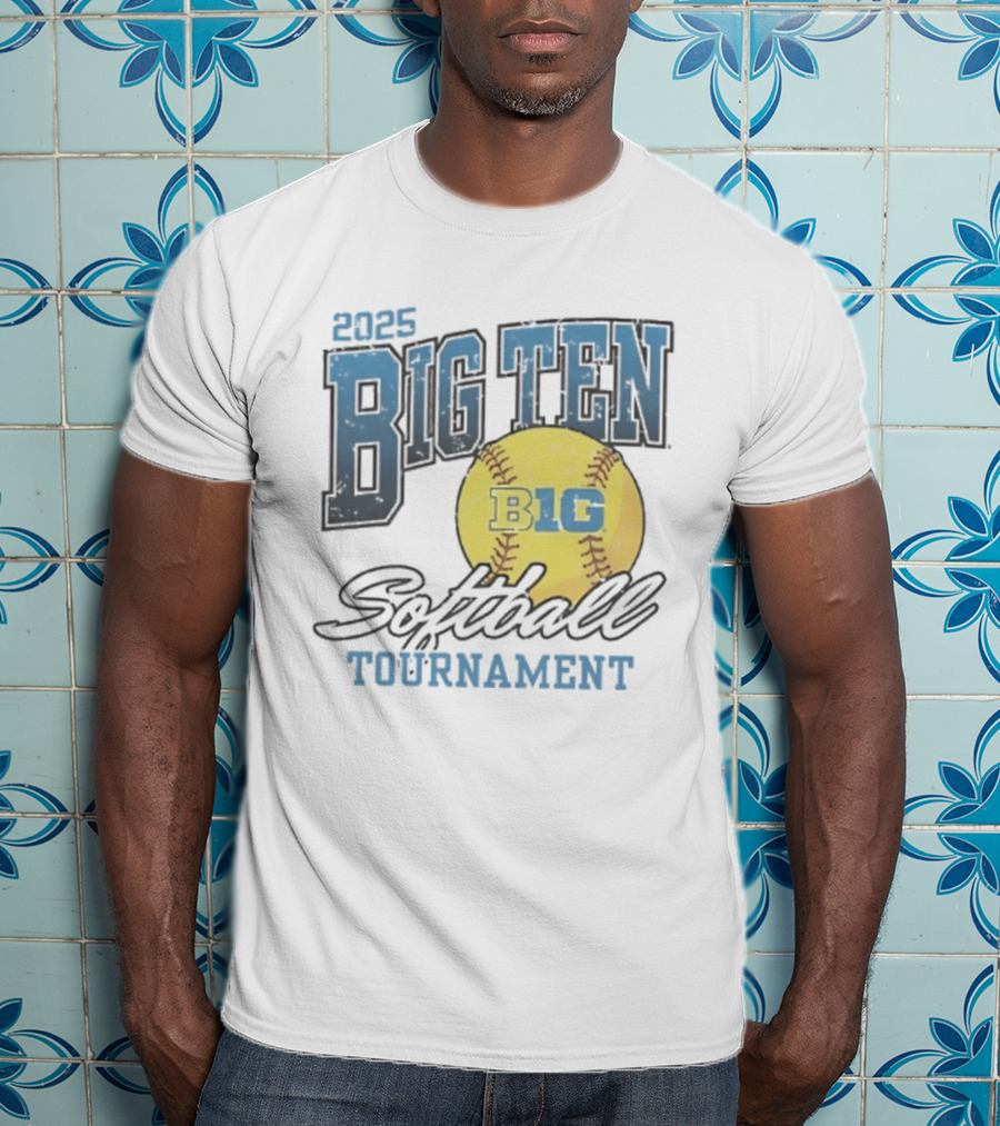 2025 Big Ten Softball Tournament B1G Yellow Softball T-Shirt