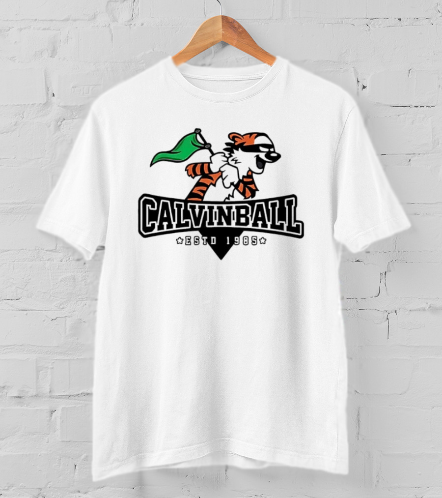 Calvinball Estd 1985 Cartoon Character Playing Sports With Green Flag T-Shirt