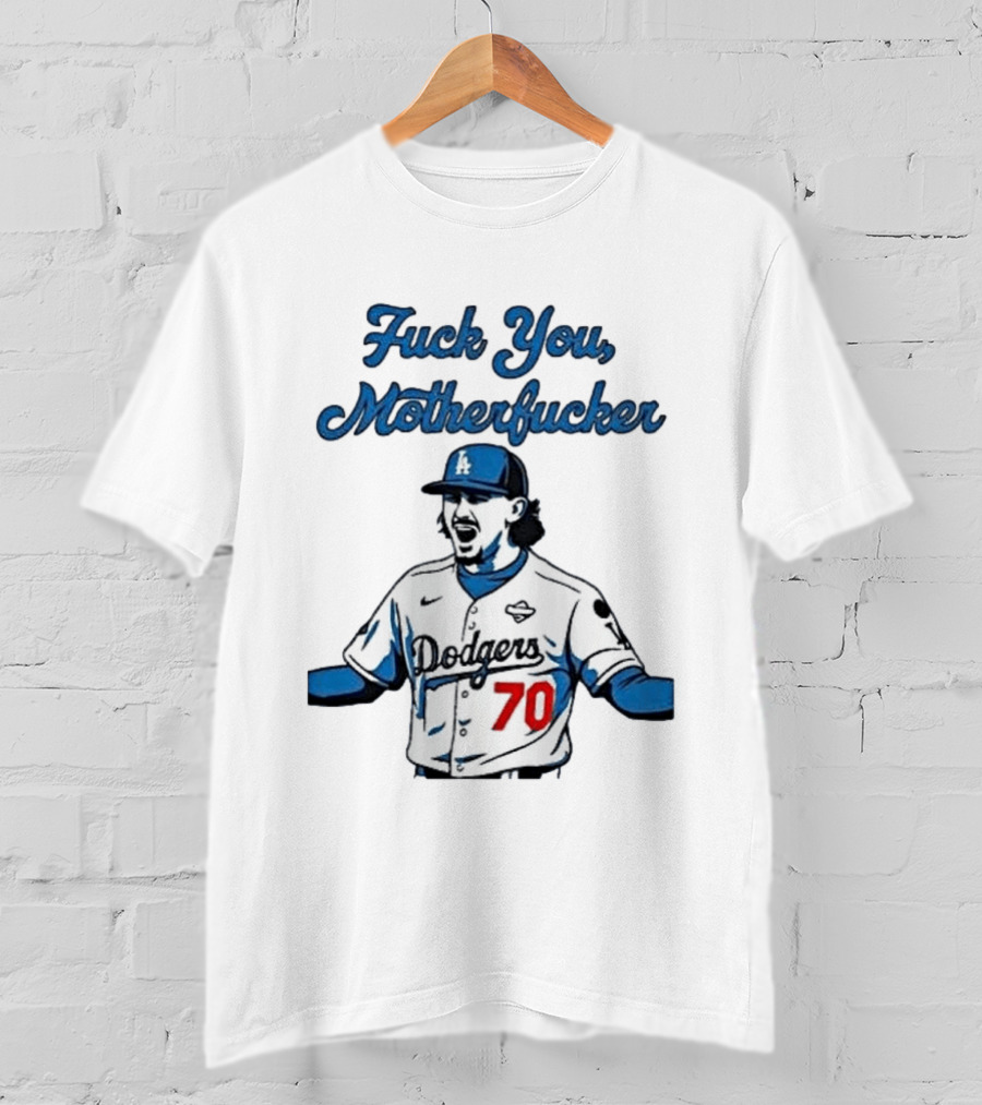 La Dodgers Justin Wrobleski 70 Baseball T-Shirt