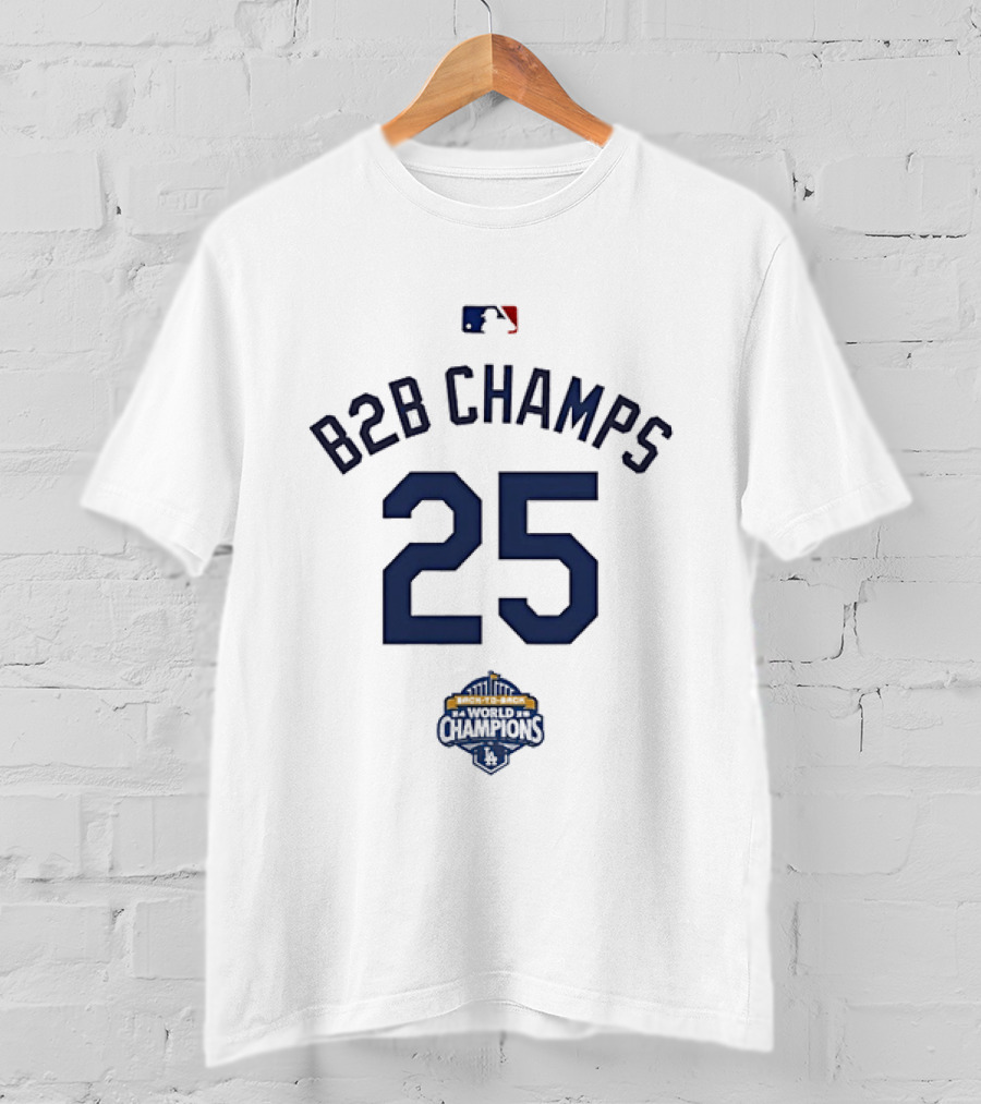Los Angeles Dodgers B2B Champions 25 Baseball Pride T-Shirt