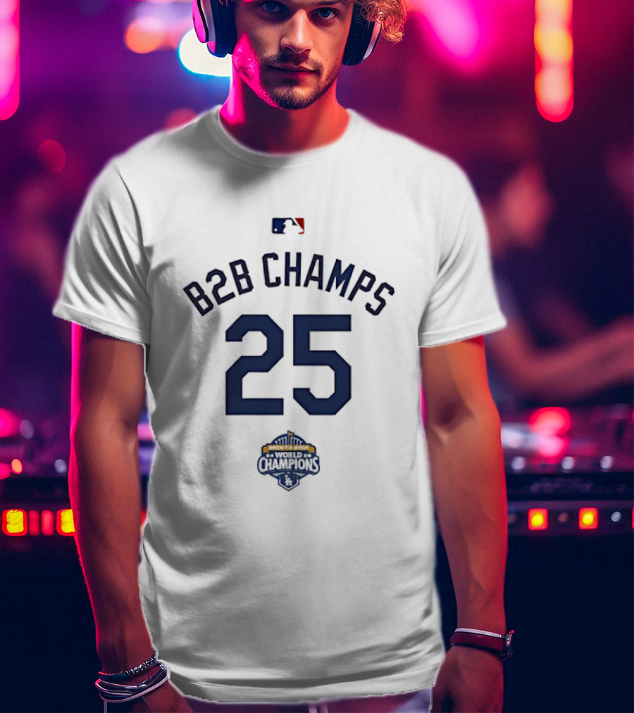Los Angeles Dodgers B2B Champions 25 Baseball Pride T-Shirt