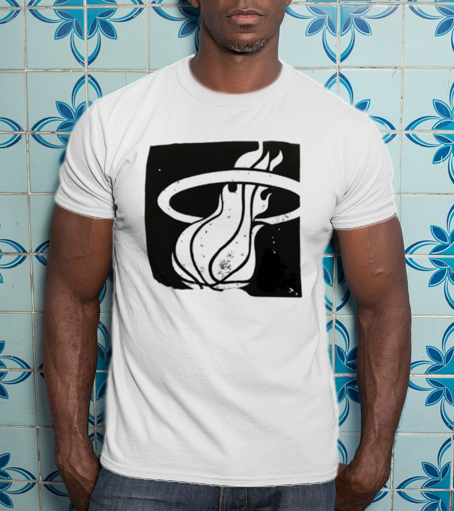 Miami Heat Basketball NBA Iconic Flaming Ball T-Shirt