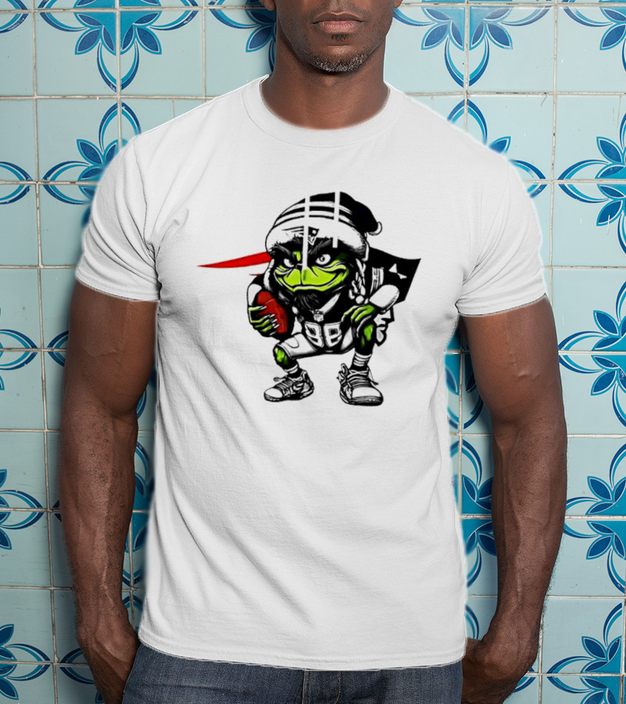 New England Patriots Grinch Christmas Football Collaboration T-Shirt